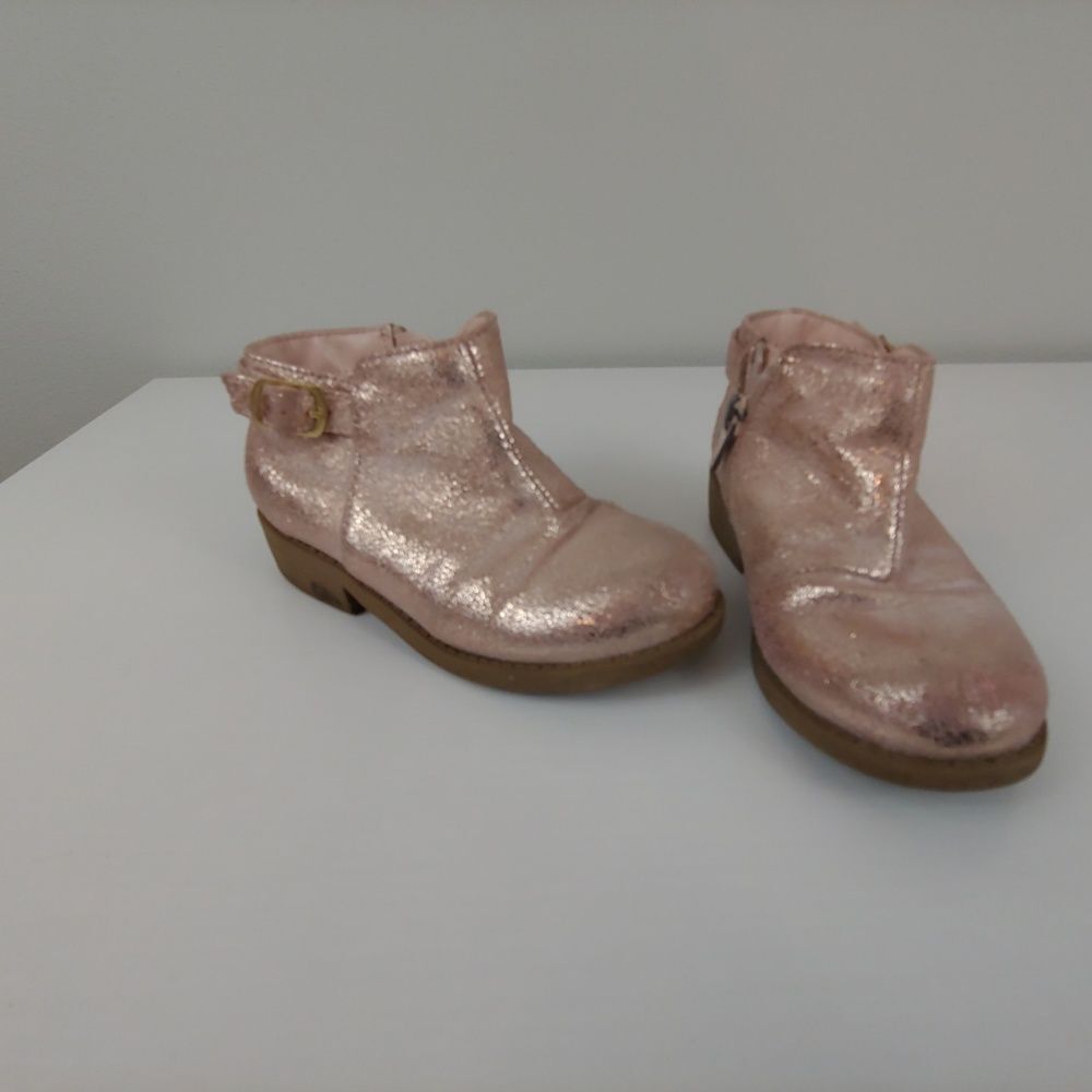Youth Girls 9 Cat&Jack‎ ankle boots zip up pink - Picture 3 of 5